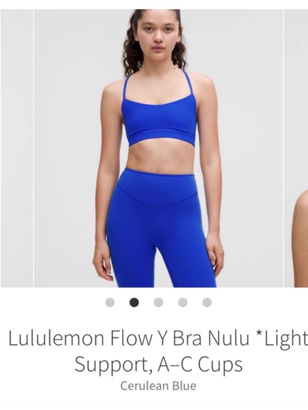 Lululemon Flow Y Bra Nulu *Light Support A-C Cups Cerulean Blue Sz 8